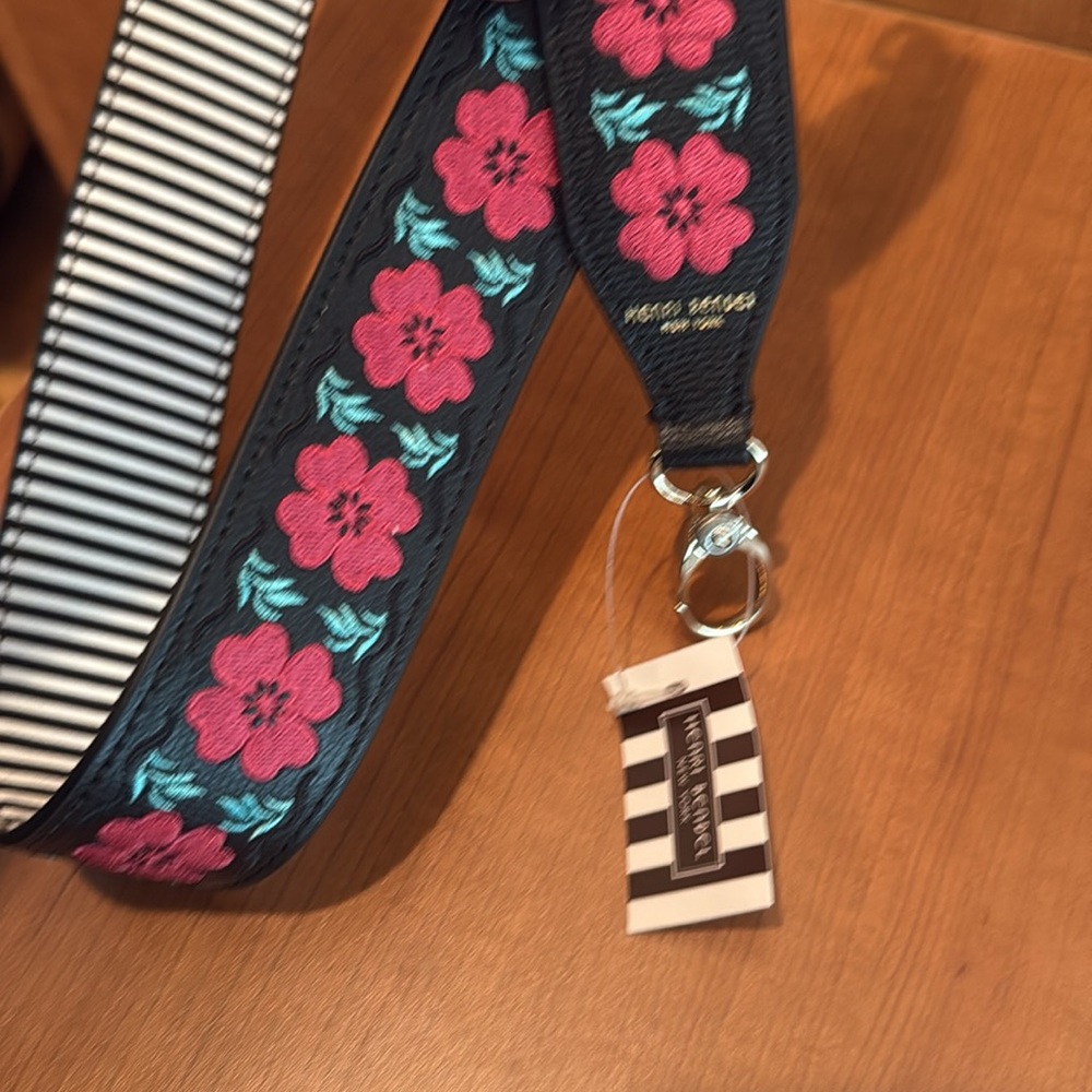 NWT HENRI BENDEL Embroidered Guitar Strap